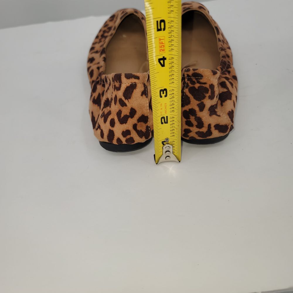 Torrid Scrunch Ballet Flats‎ Sz 8 W Animal Print Leopard Preppy Ballerina Shoes - Picture 8 of 8